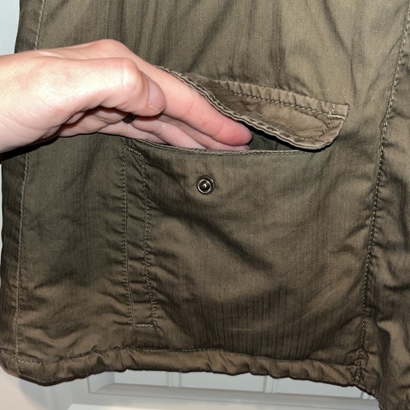 Army green utility flannel lined jacket Horny Toad size m organic cotton/warm - Picture 3 of 14